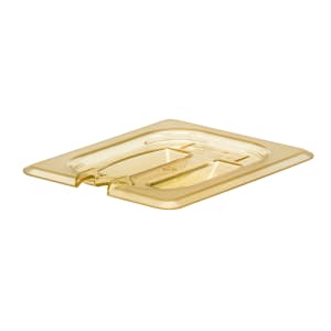 144-80HPCHN150 H-Pan™ 1/8 Size Notched Food Pan Cover w/ Handle, Amber