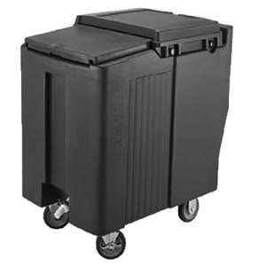 144-ICS125T191 125 lb Insulated Mobile Ice Caddy - Plastic, Granite Gray