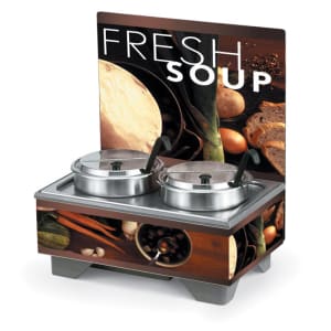 175-720202102 Full Size Soup Merchandiser Base - Tuscan, Menu Board, 7 qt Accessories, 120v