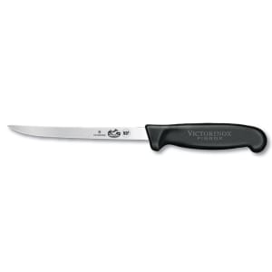 037-47519 Semi-Flexible Boning Knife w/ 6" Blade, Black Fibrox® Nylon Handle