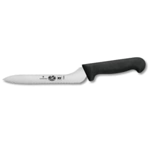 037-47694 Wavy Offset Sandwich Knife w/ 7 1/2" Blade, Black Polypropylene Handle