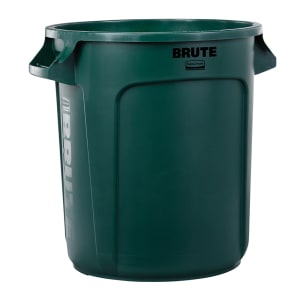007-FG261000DGRN 10 gallon Brute Trash Can - Plastic, Round, Food Rated