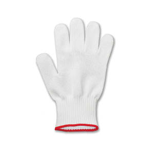 037-86502 Small Cut Resistant Glove - Blended Material, White w/ Red Wrist Band