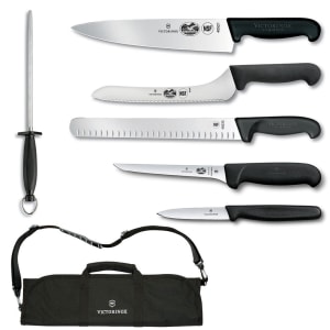 037-46150 7 Piece Fibrox Culinary Kit w/ (6) Knives & Roll Case