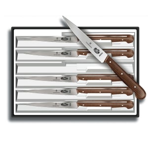 037-46059 6 Piece Steak Knife Set w/ Spear Tip Blades, Rosewood Handles