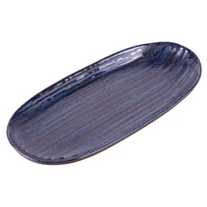 701-B396110SDB Oval Plastic Dinner Plate - 11" x 5 1/4", Stardust Blue