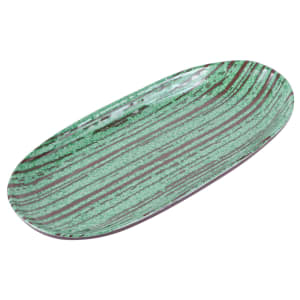 701-B396110SDG Oval Plastic Dinner Plate - 11" x 5 1/4", Stardust Green