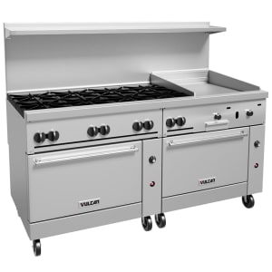 207-72SC8B24GNG 72" 8 Burner Gas Range w/ Griddle & (1) Standard Oven & (1) Convecti...