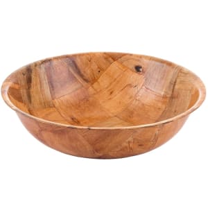 229-210 10" Woven Wood Salad Bowl, Mahogany, Round Bottom, 4 Ply
