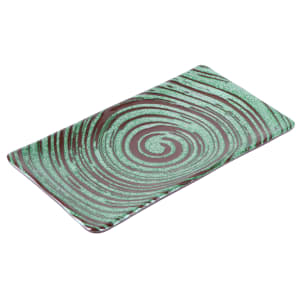 701-B395093SDG Rectangular Plastic Dinner Plate - 9 1/4" x 5", Stardust Green