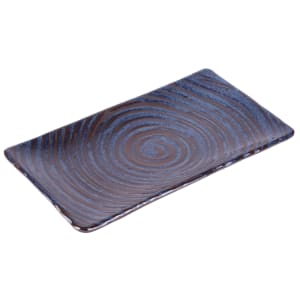 701-B395093SDB Rectangular Plastic Dinner Plate - 9 1/4" x 5", Stardust Blue