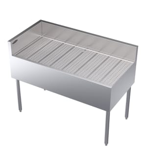 381-KR18C48L Under Bar Freestanding Drainboard - 6 1/2" Back Splash on Rear/Left, 48" x 19"