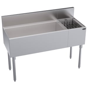 381-KR18M48L10 48" Royal Series Cocktail Station w/ 110 lb Ice Bin, Stainless Steel