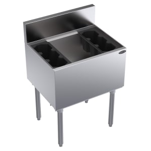 381-KR1824DP 24" Royal Series Cocktail Station w/ 97 lb Ice Bin, Stainless Steel