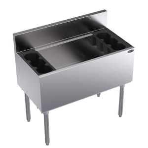 381-KR1836DP 36" Royal Series Cocktail Station w/ 146 lb Ice Bin, Stainless Steel