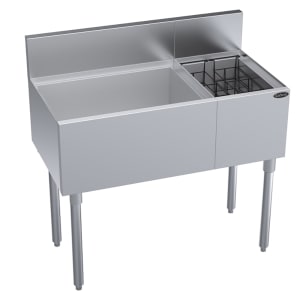 381-KR18M36L 36" Royal Series Cocktail Station w/ 74 lb Ice Bin, Stainless Steel