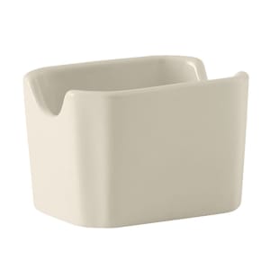 424-BEQ034 Rectangular Sugar Caddy - Ceramic, American White/Eggshell