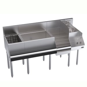 381-KR18W60E10 60" Royal 1800 Series Cocktail Station w/ 92 lb Ice Bin, Stainless Steel