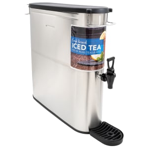 Curtis TC-10H Round Stainless Steel 10 Gallon Iced Tea Dispenser with  Plastic Lid