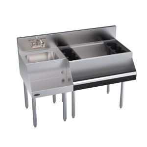 381-KR18W48R10 48" Royal 1800 Series Cocktail Station w/ 92 lb Ice Bin, Stainless Steel