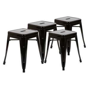 916-ETBT350318BLK Stacking Backless Dining Stool - Iron, Black