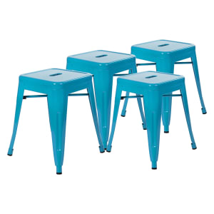 916-ETBT350318TL Stacking Backless Dining Stool - Iron, Teal