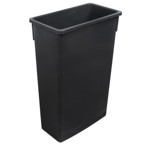 080-PTC23K 23 gal Rectangle Slim Trash Can, 20 1/8"L x 10 7/8"W x 29 7/8"H, Black