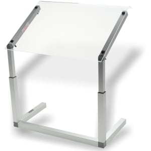 028-922407 24" Portable Sneeze Guard - Free-Standing, Acrylic/Aluminum, Silver