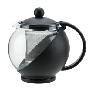 080-GTP25 25 oz Teapot - Glass, Black/Clear