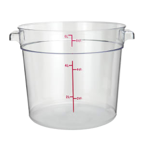 080-PCRC6 6 qt Round Food Storage Container - Polycarbonate, Clear