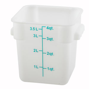 080-PESC4 4 qt Square Food Storage Container - White