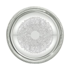 080-CMT14 14" Round Serving Tray - Gadroon Edge w/ Engraving, Chrome Plated