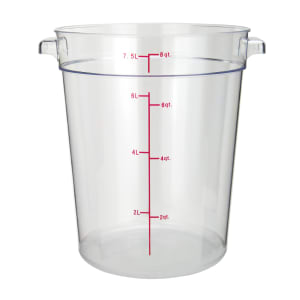 080-PCRC8 8 qt Round Food Storage Container - Polycarbonate, Clear