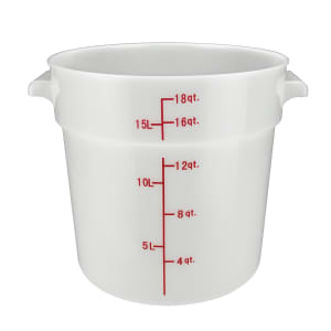 080-PPRC18W 18 qt Round Food Storage Container - Polypropylene, White