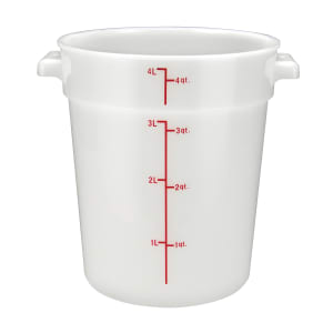 080-PPRC4W 4 qt Round Food Storage Container - Polypropylene, White