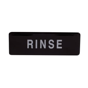 080-SGN327 Rinse Sign - 3" x 9", Black