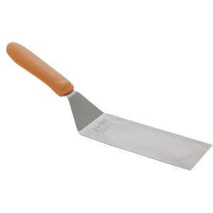 080-TNH70 7 1/4" x 3" Turner w/ Orange Nylon Handle, Stainless Steel