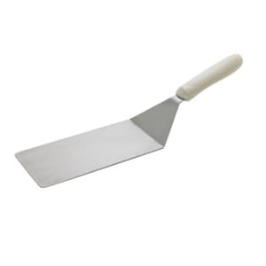 080-TWP42 8" x 4" Turner w/ White Polypropylene Handle, Stainless Steel