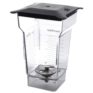 525-4061160 32 oz Cold Frothing Jar w/ Black Hard Lid - Tritan, Clear