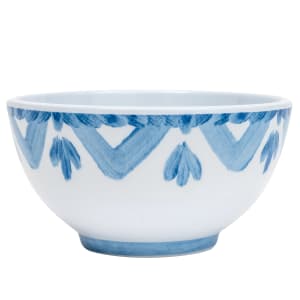151-223545104 14 oz Round Melamine Bowl, White/Blue