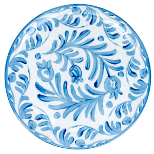 151-2235110104 10" Round Melamine Dinner Plate, White/Blue