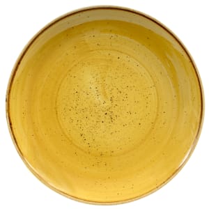 893-SMSSEVP81 8 2/3" Round Stonecast Plate - Ceramic, Mustard Seed Yellow