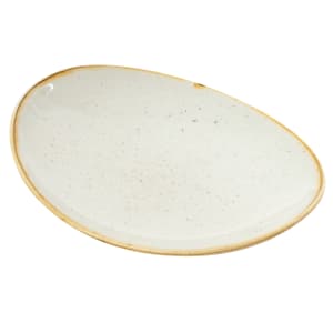 893-SWHSOP71 7 3/4" Oval Stonecast Plate - Ceramic, Barley White