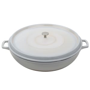 284-CA005AWHBKCC 3 qt Ceramic Coated Aluminum Braising Pan, Antique White