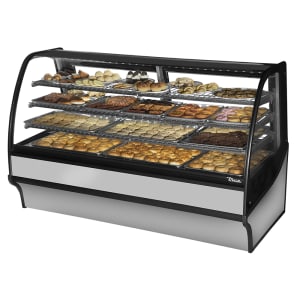 598-TDMDC77GEGESS 77 1/4" Full Service Dry Bakery Case w/ Curved Glass - (4) Levels, 115v