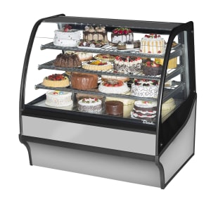 598-TDMDC48GEGESS 48 1/4" Full Service Dry Bakery Case w/ Curved Glass - (4) Levels, 115v