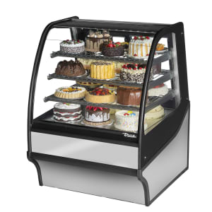 598-TDMR36GEGESS 36 1/4" Full Service Bakery Case w/ Curved Glass - (4) Levels, 115v