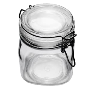 634-17209925 25 1/4 oz Glass Jar - Clamp Lid, Large Opening, Rubber Seal