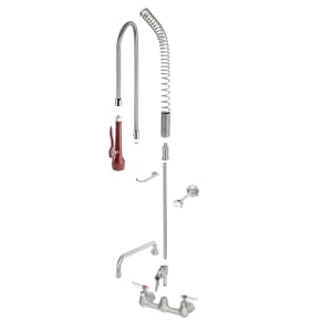 381-DX109 Wall Mount Pre Rinse Unit w/ Add On Faucet & 44" Hose - 1/2" NPT Female Inlet