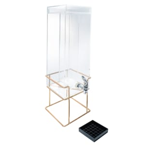 151-22002346 3 gal Beverage Dispenser w/ Ice Tube - Plastic Container, Brass Base